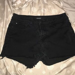 Black jean shorts